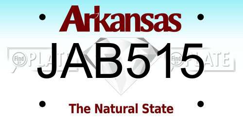 JAB515 Arkansas License Plate
