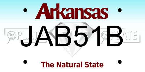 JAB51B Arkansas License Plate