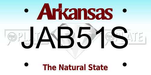 JAB51S Arkansas License Plate