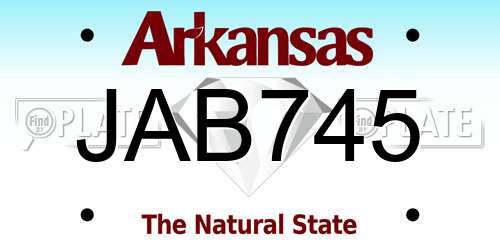 JAB745 Arkansas License Plate