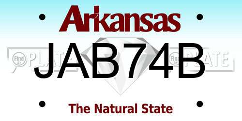 JAB74B Arkansas License Plate