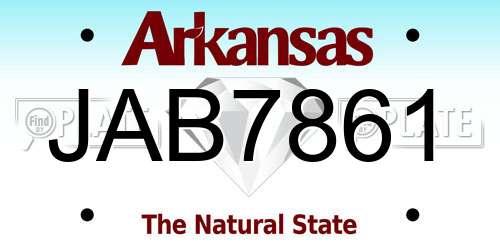 JAB7861 Arkansas License Plate