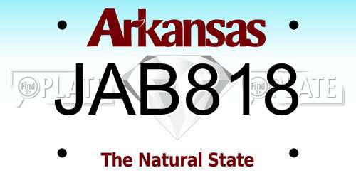 JAB818 Arkansas License Plate