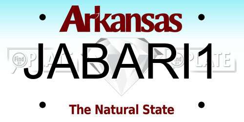 JABARI1 Arkansas License Plate