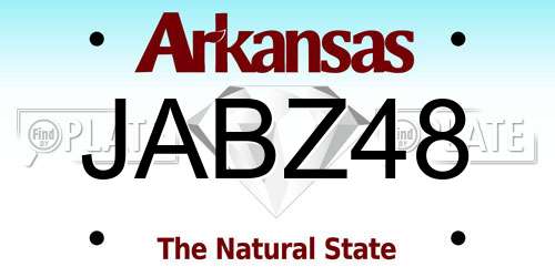 JABZ48 Arkansas License Plate