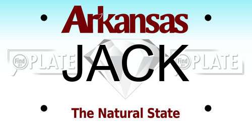 JACK Arkansas License Plate