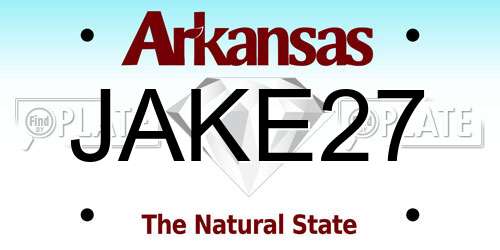 JAKE27 Arkansas License Plate