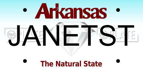 JANETST Arkansas License Plate