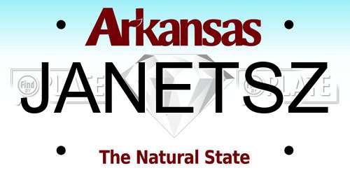 JANETSZ Arkansas License Plate