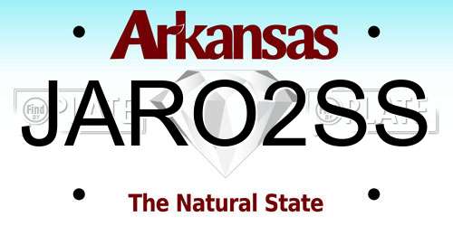 JARO2SS Arkansas License Plate