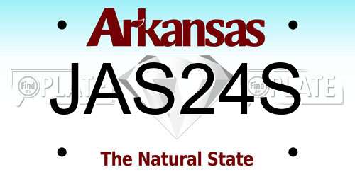 JAS24S Arkansas License Plate