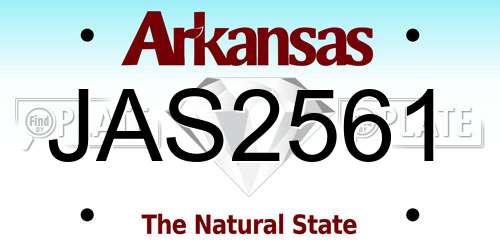 JAS2561 Arkansas License Plate