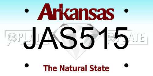 JAS515 Arkansas License Plate