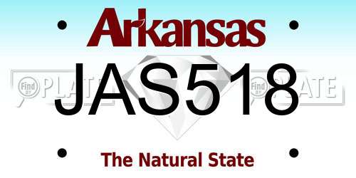 JAS518 Arkansas License Plate