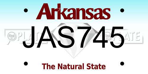 JAS745 Arkansas License Plate