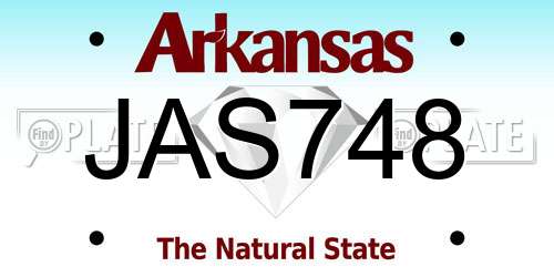 JAS748 Arkansas License Plate