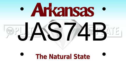 JAS74B Arkansas License Plate