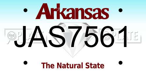 JAS7561 Arkansas License Plate
