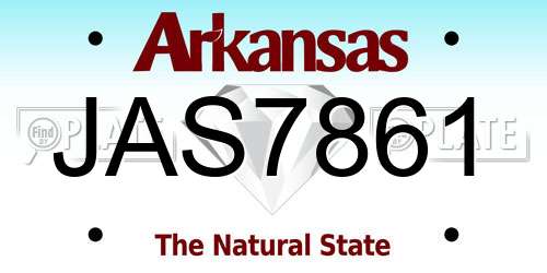 JAS7861 Arkansas License Plate
