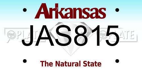 JAS815 Arkansas License Plate