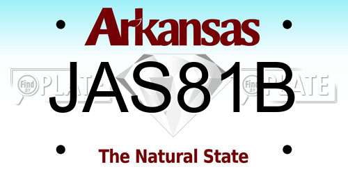 JAS81B Arkansas License Plate