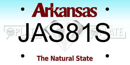 JAS81S Arkansas License Plate