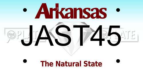 JAST45 Arkansas License Plate