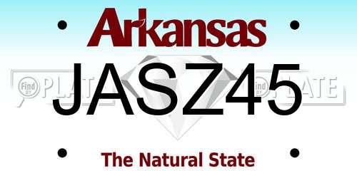 JASZ45 Arkansas License Plate
