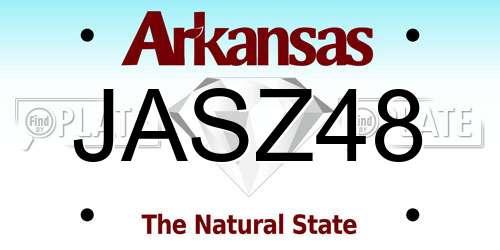JASZ48 Arkansas License Plate