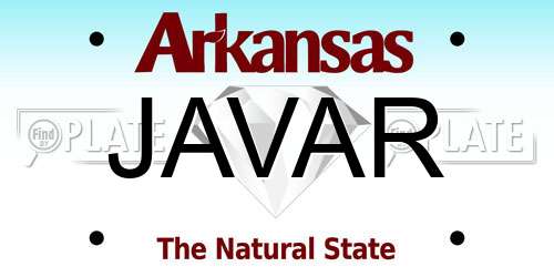 JAVAR Arkansas License Plate
