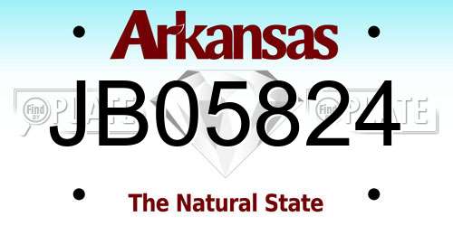 JB05824 Arkansas License Plate
