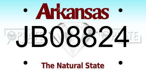 JB08824 Arkansas License Plate