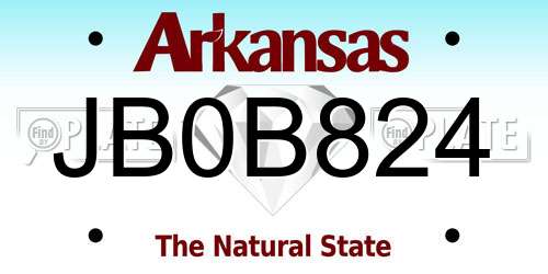 JB0B824 Arkansas License Plate