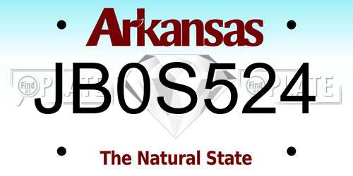 JB0S524 Arkansas License Plate