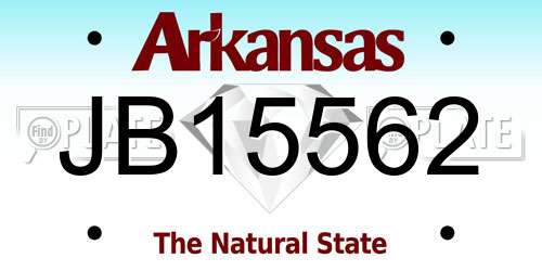 JB15562 Arkansas License Plate