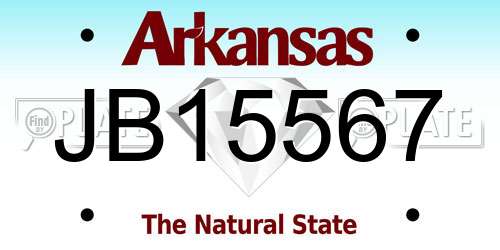 JB15567 Arkansas License Plate