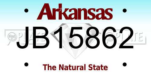JB15862 Arkansas License Plate
