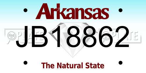 JB18862 Arkansas License Plate