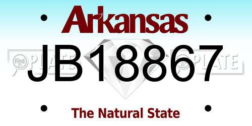 JB18867 Arkansas License Plate