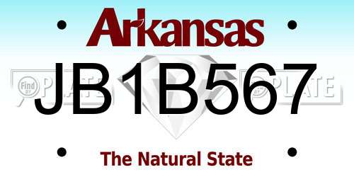 JB1B567 Arkansas License Plate