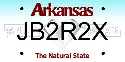 JB2R2X Arkansas License Plate