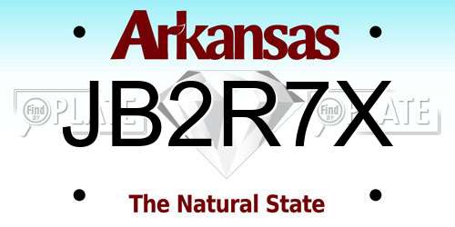 JB2R7X Arkansas License Plate