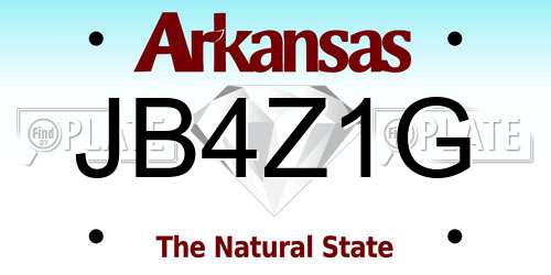 JB4Z1G Arkansas License Plate