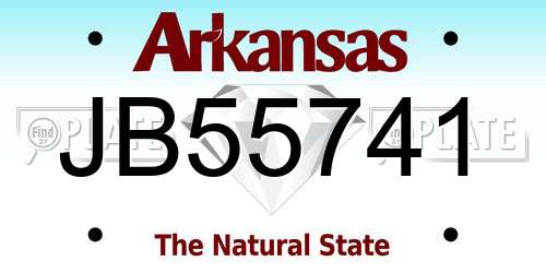 JB55741 Arkansas License Plate