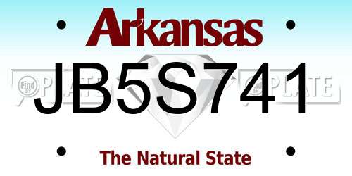 JB5S741 Arkansas License Plate