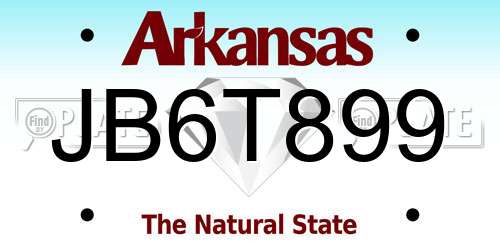 JB6T899 Arkansas License Plate