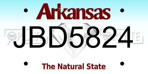JBD5824 Arkansas License Plate
