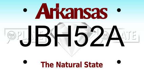 JBH52A Arkansas License Plate