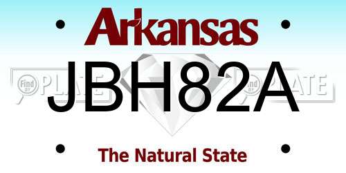 JBH82A Arkansas License Plate