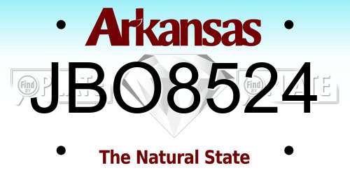 JBO8524 Arkansas License Plate